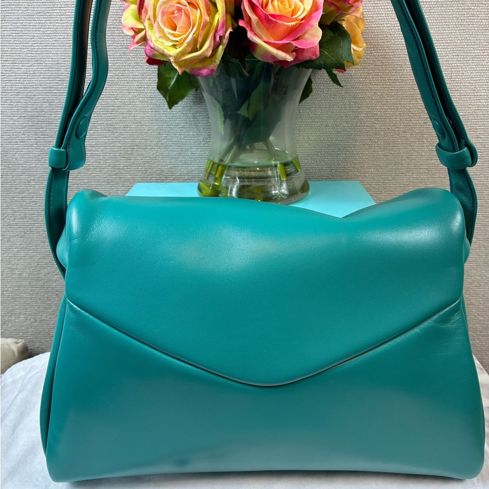 NWT Prada Nappa Leather Pavone Green Signaux Sacca Shoulder Bag - Retail $3500 - Picture 7 of 14